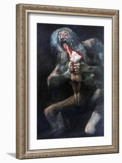 Saturn Devouring One of His Children, 1821-1823-Francisco de Goya-Framed Giclee Print