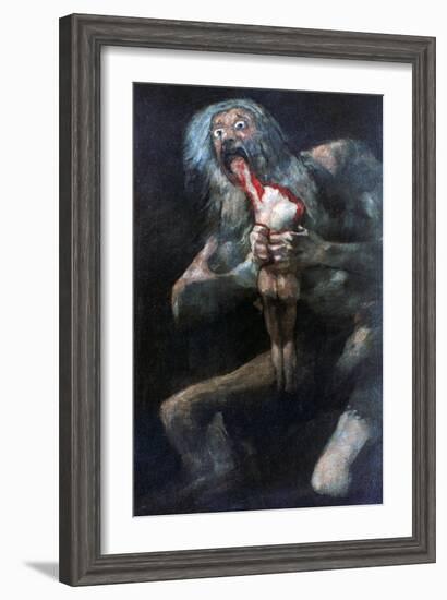 Saturn Devouring One of His Children, 1821-1823-Francisco de Goya-Framed Giclee Print