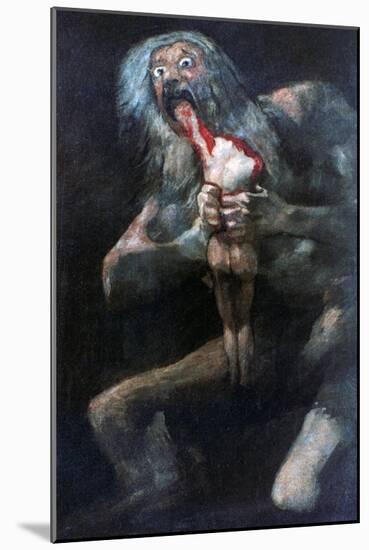 Saturn Devouring One of His Children, 1821-1823-Francisco de Goya-Mounted Giclee Print
