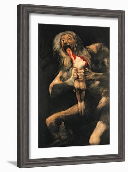 Saturn Devouring One of His Children, 1821-23-Francisco de Goya-Framed Giclee Print