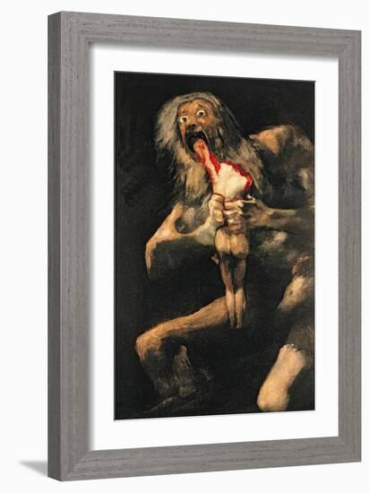 Saturn Devouring One of His Children, 1821-23-Francisco de Goya-Framed Giclee Print