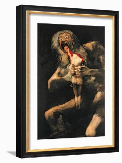 Saturn Devouring One of His Children, 1821-23-Francisco de Goya-Framed Giclee Print