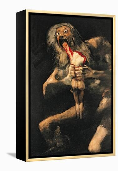 Saturn Devouring One of His Children, 1821-23-Francisco de Goya-Framed Premier Image Canvas