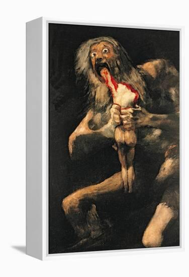 Saturn Devouring One of His Children, 1821-23-Francisco de Goya-Framed Premier Image Canvas