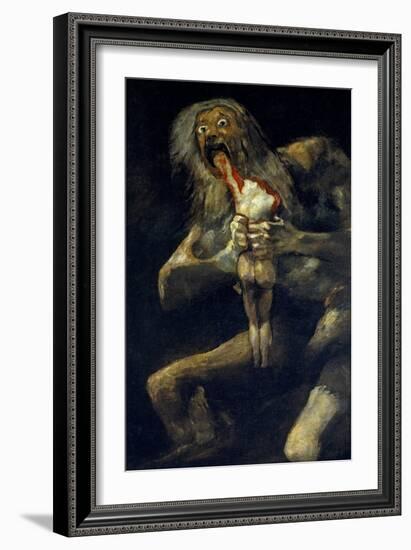Saturn devouring one of his sons, 1820-1823-Francisco de Goya y Lucientes-Framed Giclee Print