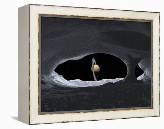 Saturn From Iapetus, Artwork-Walter Myers-Framed Premier Image Canvas