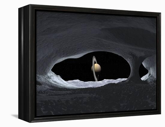 Saturn From Iapetus, Artwork-Walter Myers-Framed Premier Image Canvas