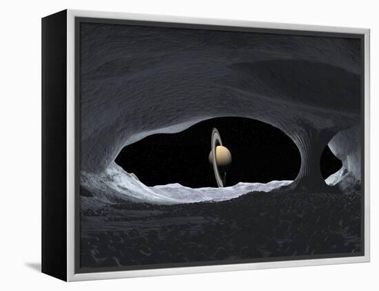 Saturn From Iapetus, Artwork-Walter Myers-Framed Premier Image Canvas