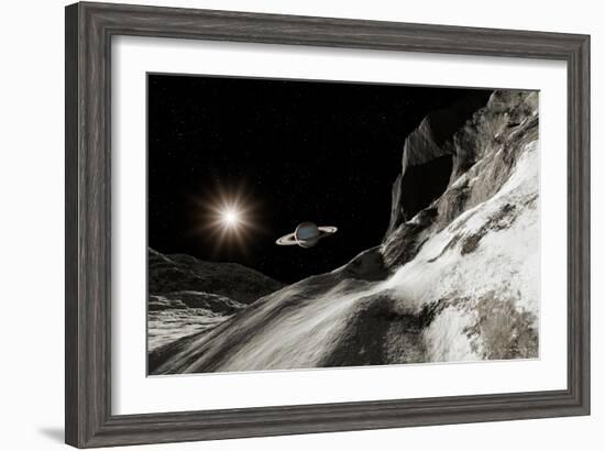 Saturn From Iapetus-Detlev Van Ravenswaay-Framed Photographic Print