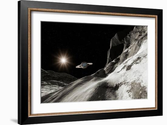 Saturn From Iapetus-Detlev Van Ravenswaay-Framed Photographic Print