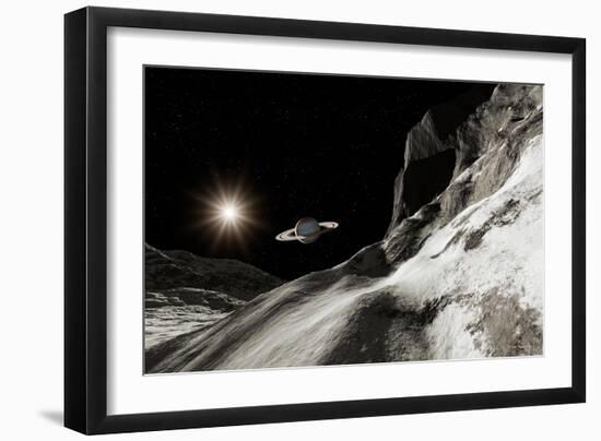 Saturn From Iapetus-Detlev Van Ravenswaay-Framed Photographic Print