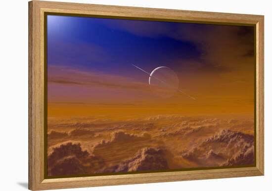 Saturn From the Surface of Titan-Chris Butler-Framed Premier Image Canvas