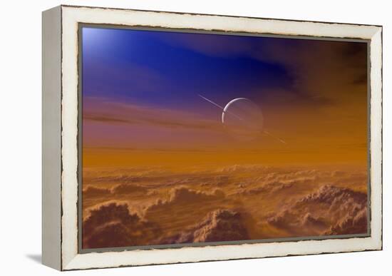 Saturn From the Surface of Titan-Chris Butler-Framed Premier Image Canvas