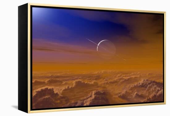 Saturn From the Surface of Titan-Chris Butler-Framed Premier Image Canvas