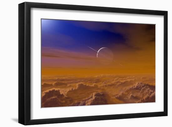 Saturn From the Surface of Titan-Chris Butler-Framed Premium Photographic Print