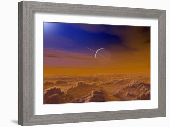 Saturn From the Surface of Titan-Chris Butler-Framed Photographic Print