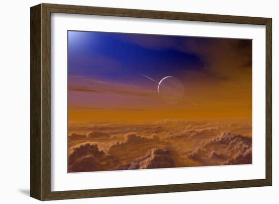 Saturn From the Surface of Titan-Chris Butler-Framed Photographic Print