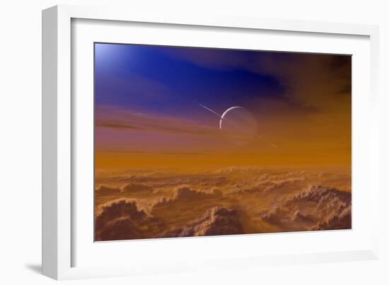 Saturn From the Surface of Titan-Chris Butler-Framed Photographic Print