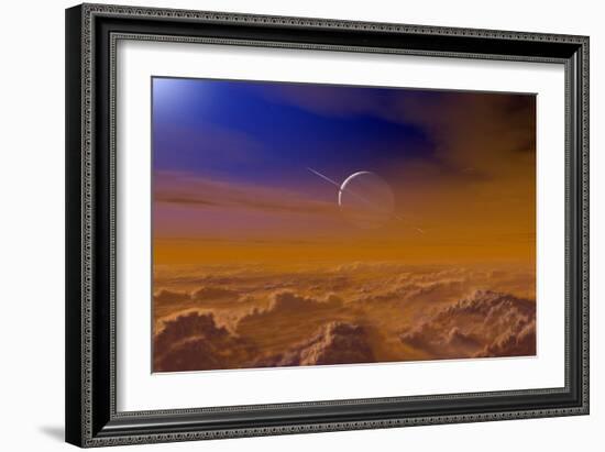 Saturn From the Surface of Titan-Chris Butler-Framed Photographic Print