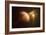 Saturn in Outer Space Against Sun and Star Field-null-Framed Premium Giclee Print