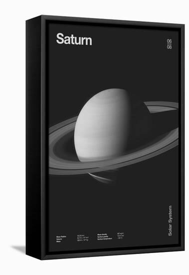 Saturn : Minimal Planets Datas, 2023 (Digital)-Florent Bodart-Framed Premier Image Canvas
