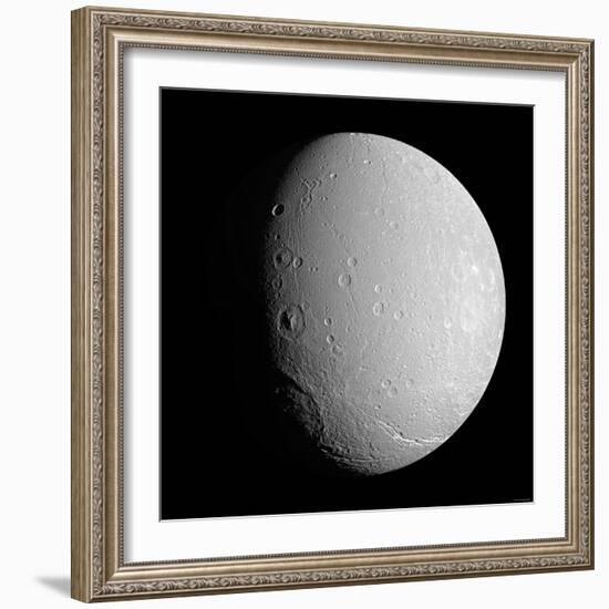 Saturn's Moon Dione-Stocktrek Images-Framed Photographic Print