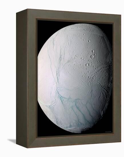 Saturn's Moon Enceladus-Stocktrek Images-Framed Premier Image Canvas