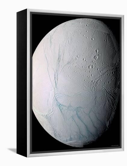 Saturn's Moon Enceladus-Stocktrek Images-Framed Premier Image Canvas