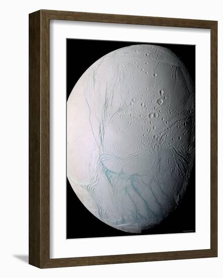 Saturn's Moon Enceladus-Stocktrek Images-Framed Photographic Print