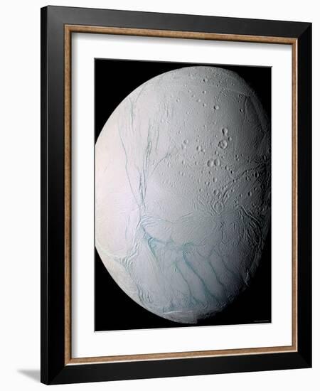 Saturn's Moon Enceladus-Stocktrek Images-Framed Photographic Print