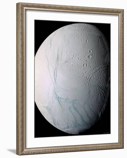 Saturn's Moon Enceladus-Stocktrek Images-Framed Photographic Print