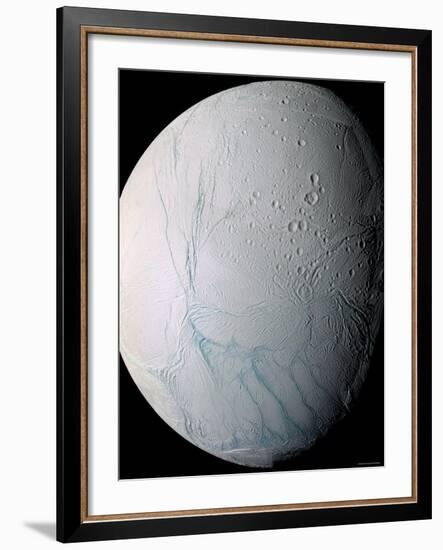 Saturn's Moon Enceladus-Stocktrek Images-Framed Photographic Print