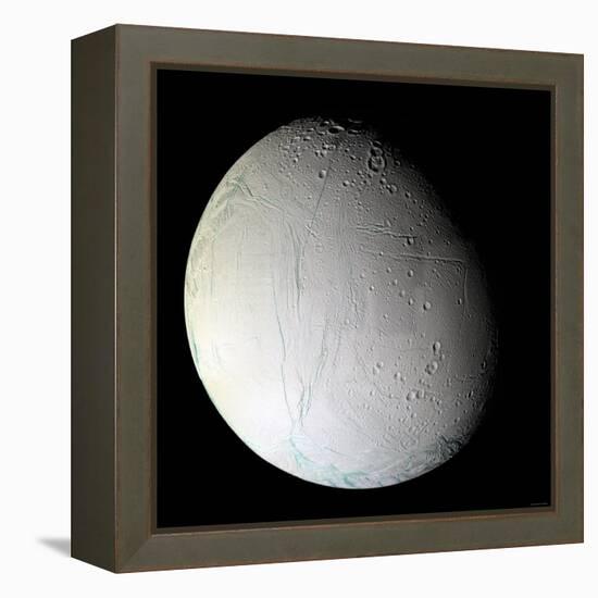 Saturn's Moon Enceladus-Stocktrek Images-Framed Premier Image Canvas