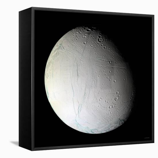 Saturn's Moon Enceladus-Stocktrek Images-Framed Premier Image Canvas