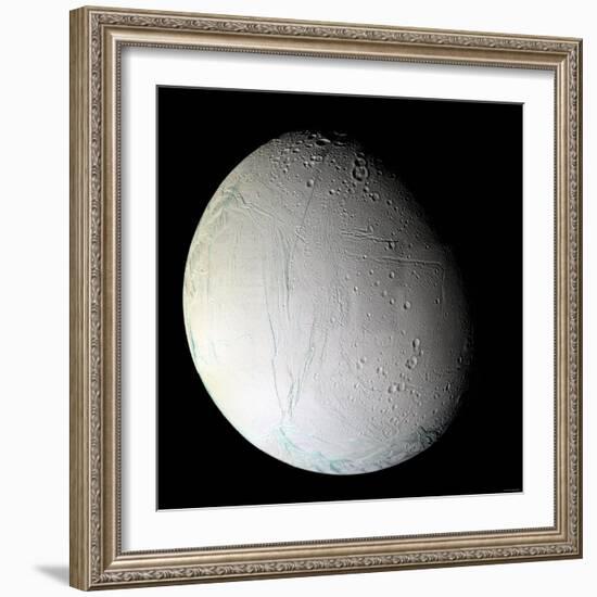 Saturn's Moon Enceladus-Stocktrek Images-Framed Photographic Print