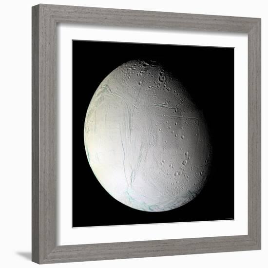 Saturn's Moon Enceladus-Stocktrek Images-Framed Photographic Print