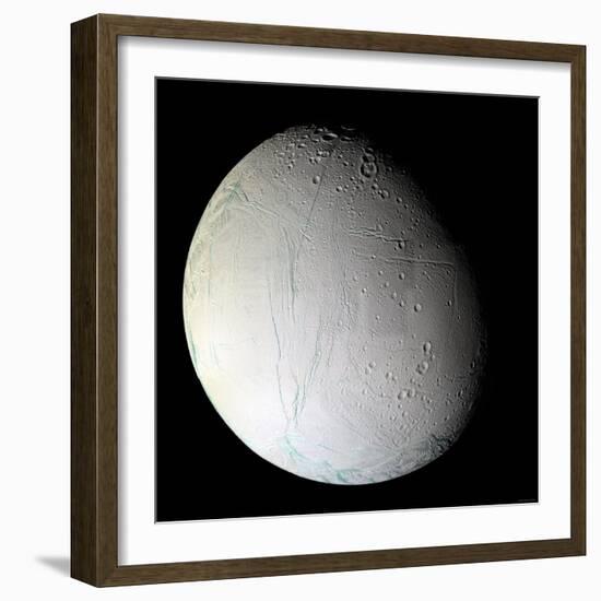 Saturn's Moon Enceladus-Stocktrek Images-Framed Photographic Print