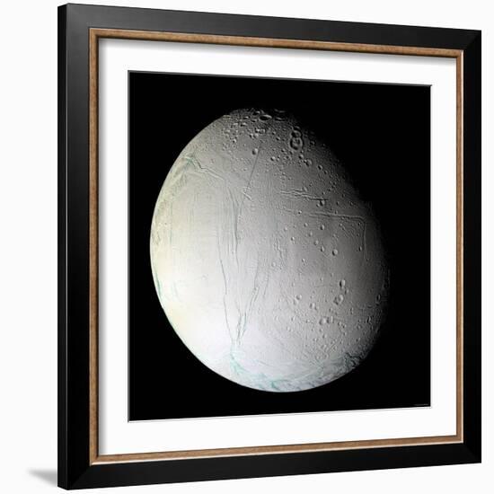 Saturn's Moon Enceladus-Stocktrek Images-Framed Photographic Print