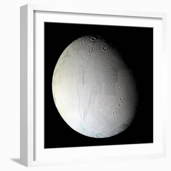 Saturn's Moon Enceladus-Stocktrek Images-Framed Photographic Print