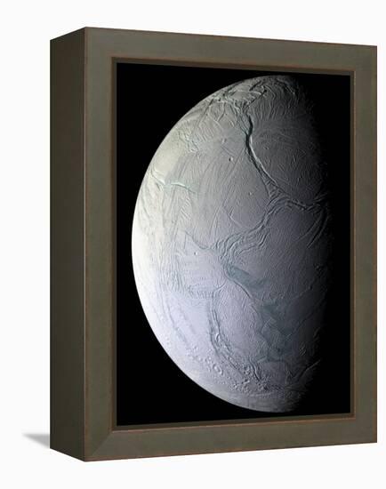 Saturn's Moon Enceladus-Stocktrek Images-Framed Premier Image Canvas