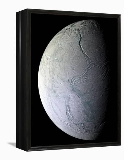 Saturn's Moon Enceladus-Stocktrek Images-Framed Premier Image Canvas