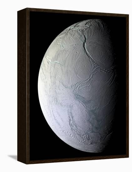 Saturn's Moon Enceladus-Stocktrek Images-Framed Premier Image Canvas