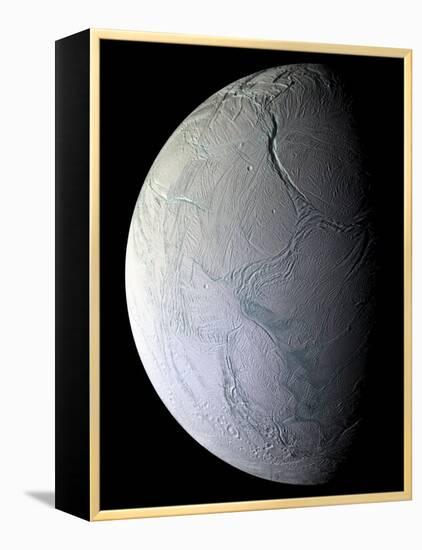 Saturn's Moon Enceladus-Stocktrek Images-Framed Premier Image Canvas