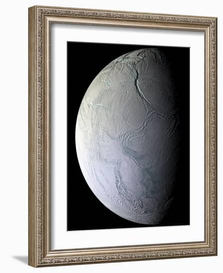 Saturn's Moon Enceladus-Stocktrek Images-Framed Photographic Print