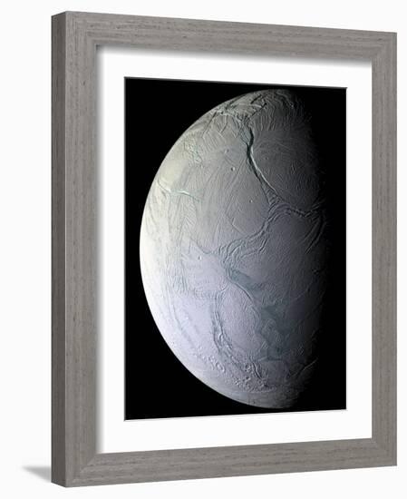 Saturn's Moon Enceladus-Stocktrek Images-Framed Photographic Print