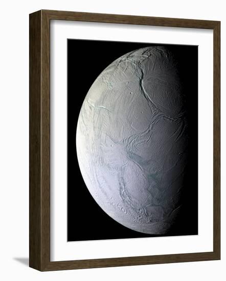 Saturn's Moon Enceladus-Stocktrek Images-Framed Photographic Print