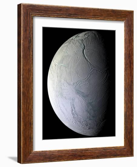 Saturn's Moon Enceladus-Stocktrek Images-Framed Photographic Print