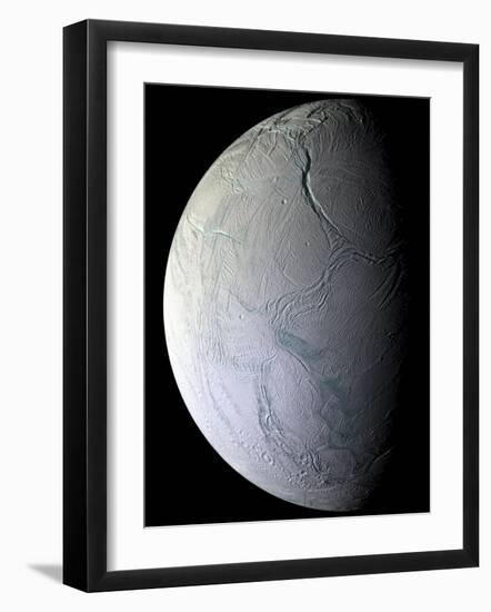 Saturn's Moon Enceladus-Stocktrek Images-Framed Photographic Print