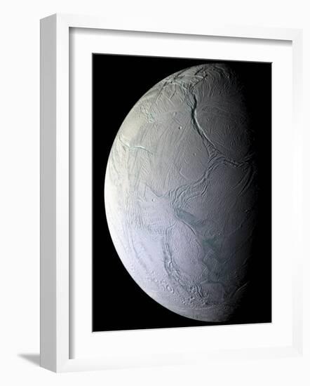 Saturn's Moon Enceladus-Stocktrek Images-Framed Photographic Print