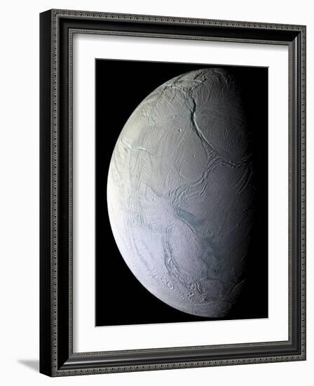 Saturn's Moon Enceladus-Stocktrek Images-Framed Photographic Print